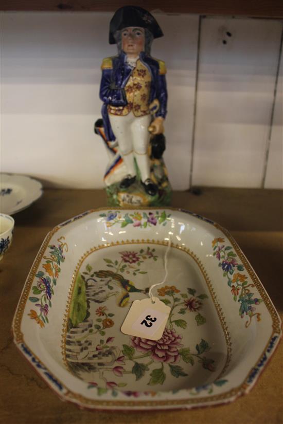 19C Staffordshire Nelson toby jug & a Spode Ironstone chinoiserie dish